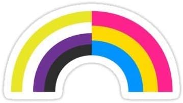 Çıkartmalar Lancys Sanat Olmayan İkili Pan Gökkuşağı Eşcinsel Gurur Etiket Su Geçirmez Vinil Çıkartması Dizüstü Telefon Kaykay