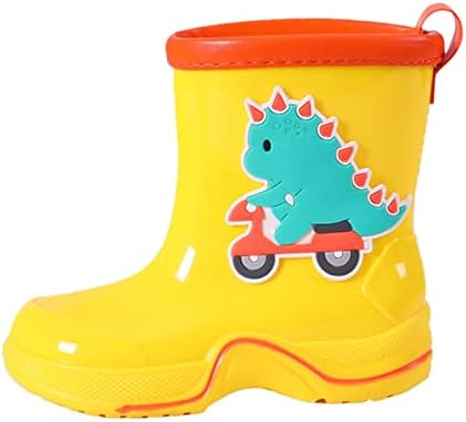 Qvkarw Çocuklar Bebek Karikatür Ayakkabı Retro Klasik Çocuk Rainboots PVC Kauçuk Çocuk su ayakkabısı Su Geçirmez Erkek Bebek