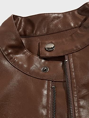 Xinbalove erkek Ceket Erkekler için Ceketler Erkekler fermuarlı deri Ceket (Renk: Kahverengi, Boyut: Orta)