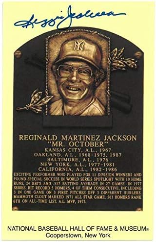 Reggie Jackson imzaladı New York Yankees Onur Listesi Plaket Kartı-JSA Tanık Oldu (3. 5x5. 5) - MLB İmzalı Beyzbol Kartları
