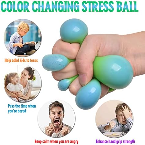 Squishy Stres Topları Yetişkinler ve Çocuklar için - 8 pk Renk Değiştiren Stres Topu Fidget Oyuncak Sıkmak Renkli Stres Topları