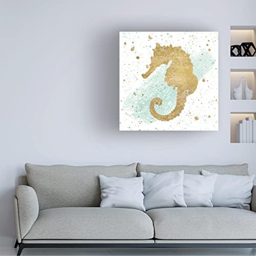 Wild Apple Portföyünden 'Silver Sea Life Aqua Seahorse' Marka Güzel Sanatlar Tuval Sanatı