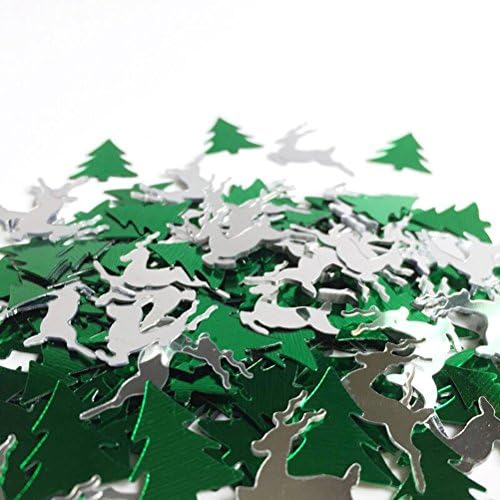 Elk dekor Noel ağacı ve Elk şekilli Konfeti Kağıt Noel Partisi Dekorasyon için (Yeşil)