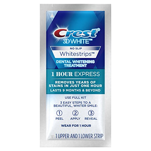 Crest 3D Beyazlatma, 1 Saat Express, Diş Beyazlatma Şerit Kiti, 14 Şeritler (7 Sayısı Paketi)