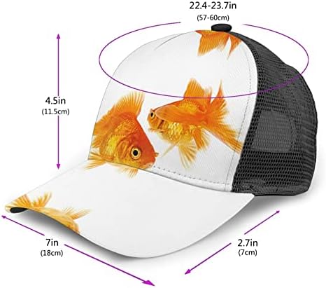 JEKYDOSD Sevimli Goldfish Baskı Unisex Beyzbol Şapkası, ön Mesh Geri Ayarlanabilir Snapback Kapatma Şapka-Erkekler ve Kadınlar