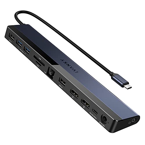 Güç Adaptörü ve 4K HDMI Kablosu 10ft ile ıVANKY 12'si 1 arada USB C Yerleştirme istasyonu