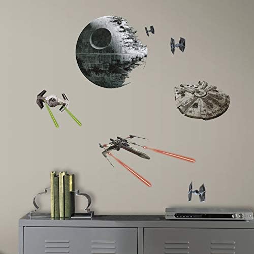 Oda arkadaşları Star Wars Klasik Uzay Gemileri Kabuğu ve Sopa Duvar Çıkartmaları 2 x 2.3 x 14.4 x 14.5