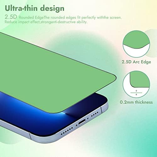 QUESPLE Yeşil Gizlilik Ekran Koruyucu için iPhone 14 Artı / iPhone 13 Pro Max 6.7 inç, serin Renkli Anti Casus Tam Kapsama