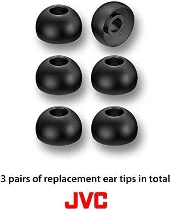 JVC Yedek Silikon Kulakiçi Kulaklıklar - (6) Kulak Ucu Seti, Birçok JVC Modeline Uyar (Orta) - EPFX2MB (Siyah)