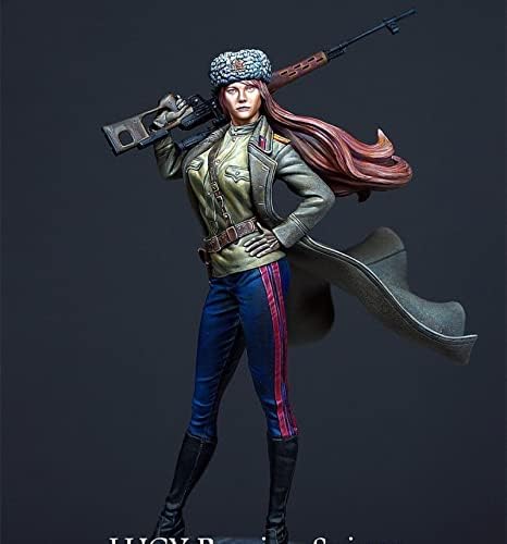Goodmoel 1/16 Askeri Temalı İKINCI dünya savaşı Kafkas Kadın Asker Reçine model seti / Demonte ve Renksiz Asker Döküm Kiti