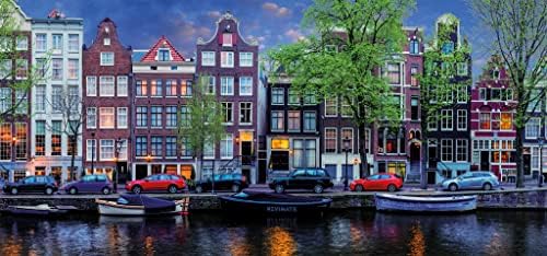 Amsterdam 636 Adet Panoramik Yapboz Bulmacalar Yetişkinler için / Sürdürülebilir Yapboz Yetişkinler için / Premium %100 Geri