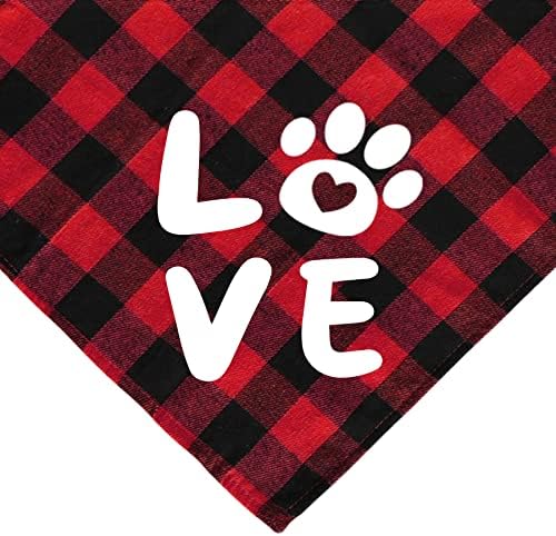 JOTFA sevgililer Günü Köpek Bandana Kostümleri, Sevgililer Aşk Bandı Buffalo Ekose Köpek Sevgililer Bandanalar Küçük Orta