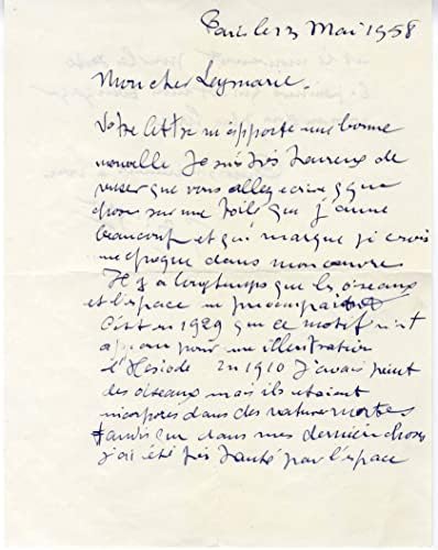 Georges Braque KÜBİZM imzalı ve atlı imza mektubu
