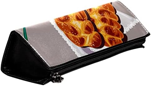 TBOUOBT Makyaj Çantası Seyahat kozmetik çantası Kılıfı Çanta fermuarlı çanta, Karikatür Desen Kahvaltı Suyu Ekmek