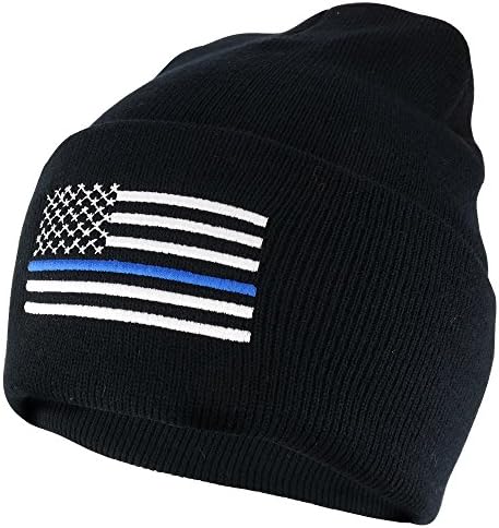 Armycrew Kolluk Desteği ince mavi Bayrak işlemeli manşet Bere Şapka