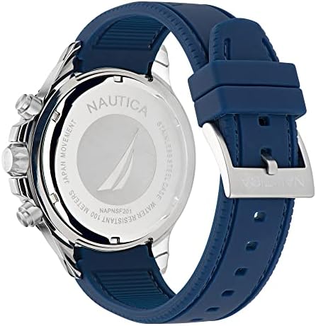 Nautica Erkek NST Chrono Mavi Silikon Kayışlı Saat (Model: NAPNSF201)