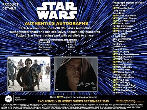 2019 Topps Star Wars Authentics Serisi 2 İmzalı Fotoğraf ve Ticaret Kartı Kutusu