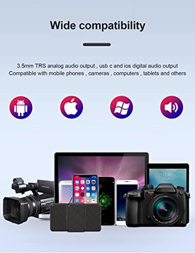 Kablosuz Yaka Mikrofonu, iPhone/DSLR Kamera/Akıllı Telefonlar/Vlog/Video/Kayıt/TikTok/Youtube/Facebook için Şarj Edilebilir