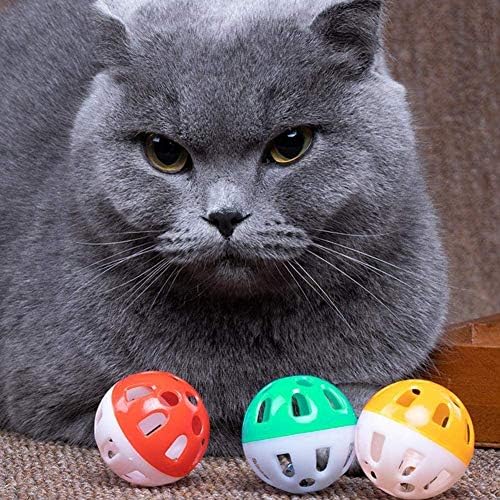 FadyDaıl 12 PCS 5 Renk 1.6 Kedi Oyuncak Top ile Çan, Pet Oyuncak Kedi Çan Topu Kedi Oyuncak ile Çan Kedi Jingle Topları için