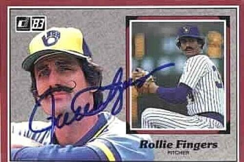 Rollie Fingers imzalı otomatik Bira Üreticileri 1983 Donruss All-Stars jumbo kart-Beyzbol Slabbed İmzalı Kartlar