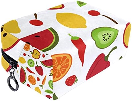 TBOUOBT Kozmetik Çantaları Makyaj Çantaları Kadınlar için, Küçük Makyaj Çantası Seyahat Çantaları, Meyve Sebze Portakal Karpuz