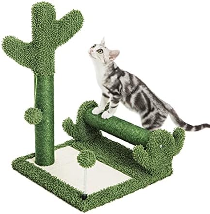 Pesofer Sisal Kaplı Kedi tırmalama sütunu ve Ped, Kaktüs Kedi Pençe Scratcher Büyük tırmalama panosu ve Değiştirilebilir