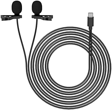 SJYDQ Çift Yaka Mikrofonu Çok Yönlü Dijital klipsli Yaka Mikrofonu USB Tip-C Akıllı Telefon için