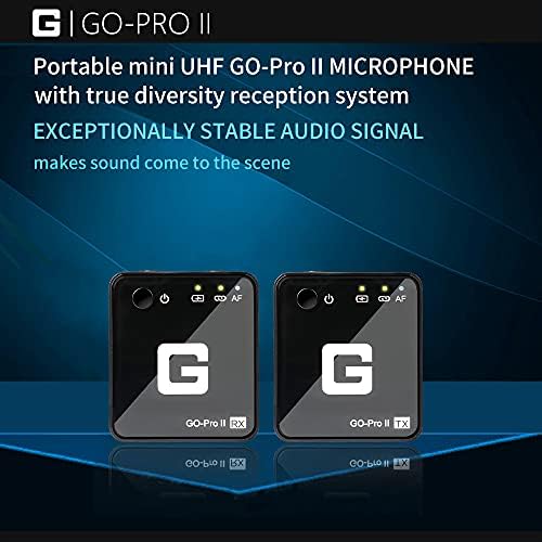 G-MARK Go Pro - 2 Kablosuz Mikrofon Sistemi iPhone, iPad için Kablosuz Yaka Mikrofonu-Röportaj Videosu için Kablosuz Çok