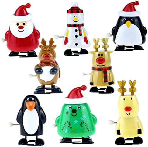 Amosfun Mini Oyuncaklar Noel Baba Oyuncak Çorap Stuffers Yürüyüş Hayvan Oyuncak Wind up Hayvan Oyuncaklar Tatil Parti Favor