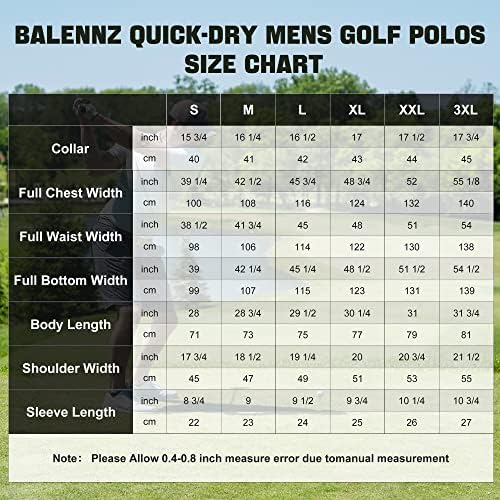 BALENNZ Golf Polos Erkekler için Çabuk Kuru Atletik Erkek polo gömlekler Kısa Kollu Yaz Rahat Nem Esneklik Golf Gömlek