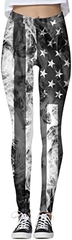 Amerikan Bayrağı Vatansever Legging kadın Karın Kontrol Bağımsızlık Günü Tayt Sportif Egzersiz Sıkıştırma Egzersiz Tayt
