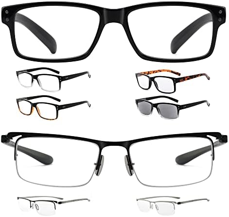 Eyekepper, Erkekler için Birlikte Verilen 5 Paket Vintage Okuma Gözlüklerinde %10 Tasarruf ve 3 Paket Yarım jant Okuyucular