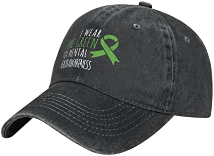 Ruh Sağlığı Bilinci için Kireç Yeşili Giyiyorum Kovboy beyzbol şapkası Erkekler Kadınlar Klasik Ayarlanabilir Açık beyzbol