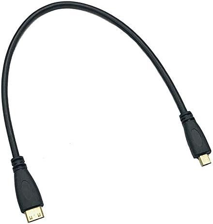 Seadream Mikro HDMI Tip D Erkek Mini HDMI Tip C Erkek Konnektör Adaptörü kablo kordonu (1 Feet 1 Paket)