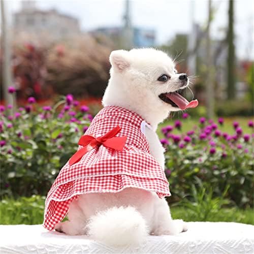 Yavru Kız Giysileri Malzemeleri Düğüm Elbise Sonbahar Çizgili Kedi Düğün Köpek Etek Yaz Pet Elbise Bahar Ekose Yay Evcil