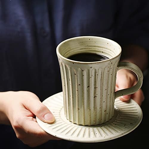 YUANFLQ Kahve çay bardağı ve altlık seti Kemik Çini Seramik Modern Cappuccino Kupalar Sadelik İçecek Kupa Kahvaltı Fincan