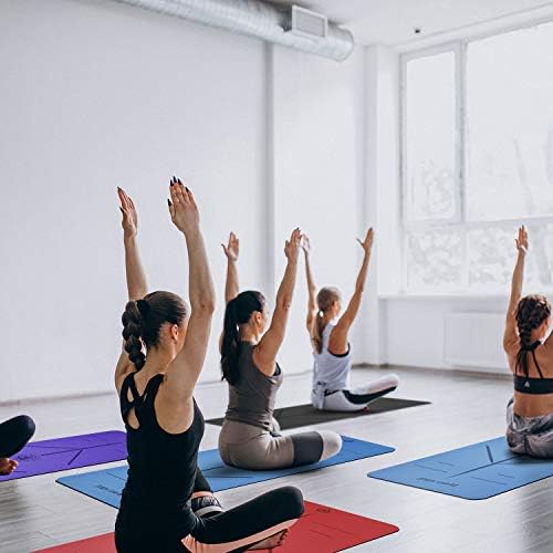 Yoga Dünyası Hizalama Yoga Matı - Kaymaz ve Kaymaz TPE Kauçuk Alt Kısım-Pilates ve Ev Egzersizi için Yumuşak, Kalın ve Dayanıklı