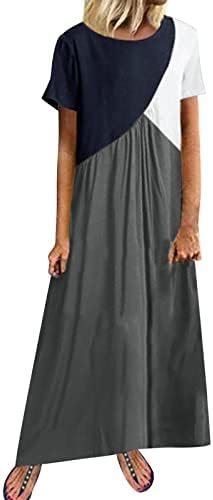 MIASHUI Backless Abiye Kadınlar için Kadın Yaz Casual Ekleme Elbise Kısa Kollu Yuvarlak Günlük Elbiseler Kadınlar için