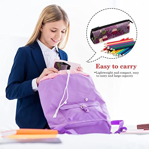 LAIYUHUA Taşınabilir Şık kalem Çantası PU deri kalemlik Kompakt Fermuarlı Çanta Kırtasiye Çantası kozmetik çantası Ofis Aksesuar
