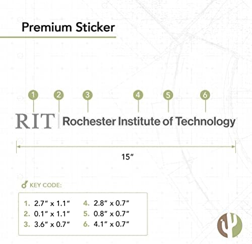 Rochester Institute of Technology RIT Tigers Adı Logosu Vinil Çıkartması Dizüstü Su Şişesi Araba Karalama Defteri (15 İnç