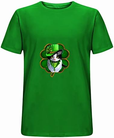 Erkek kısa Kollu yeşil tişört Aziz patrick Günü Gömlek 2023 Sevimli Baskı Yuvarlak Boyun Grafik Tees Yaz Casual Tops