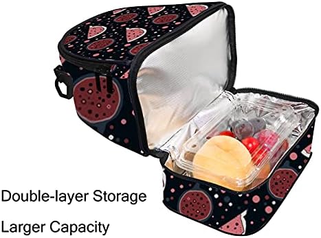 Dayanıklı taşınabilir çift katmanlı yemek bagFig Meyve Desen, bir omuz askısı yemek kabı iş için uygun, seyahat ve çalışma