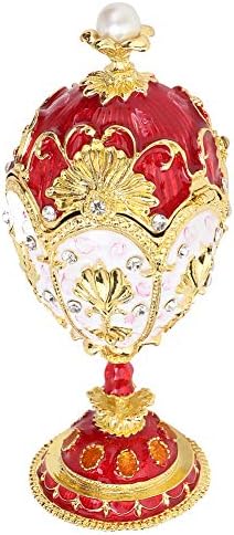 Zerodıs Emaye Paskalya Yumurtası, Köpüklü Rhinestones Faberge Yumurta Biblo Kutusu Emaye Biblo Kutusu Süs El Boyalı Takı