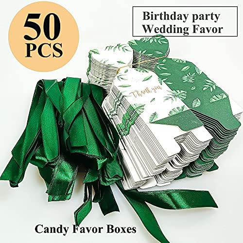 Freletry 50 PCS Şeker Favor-Kutuları Düğün Doğum Günü Partisi Hediye Kutuları noel hediyesi kutusu ile 50 PCS Derin Yeşil