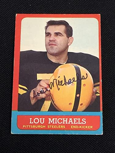 Lou Michaels 1963 Topps İmzalı İmzalı Kart 130 Sp Pittsburgh Steelers-NFL İmzalı Futbol Kartları