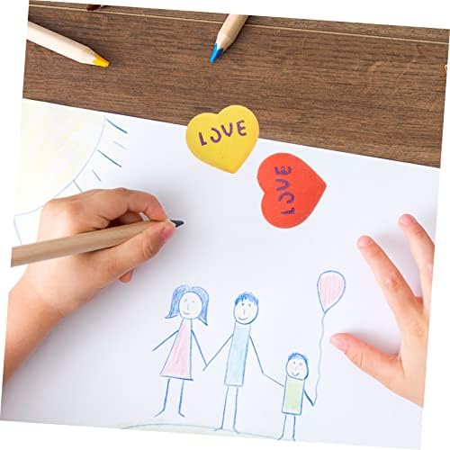 STOBOK 15 adet Sevgililer Sevimli Şekil Öğrenci Rastgele Öğrenciler için Küçük Kalem Kalp Şeklinde sevgililer Renk Silgi