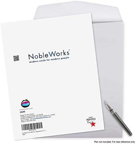 NobleWorks-Büyük Komik Teşekkür Kartı (8,5 x 11 inç) Kalın Takdir Tebrik Kartı - Hayır Teşekkürler J8680