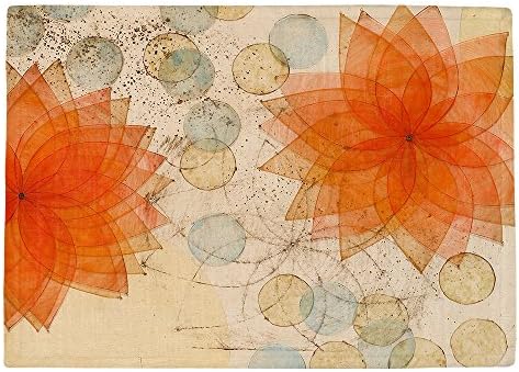 MADE İN USA-Kağıt Mozaik Stüdyosundan DiaNoche Mutfak Paspasları-Spacey Portakal Çiçekleri