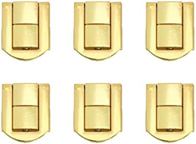 KUMGROT 6 adet Pirinç Geçiş Yakalama Kilidi Retro Dekoratif asma kilit Mücevher Kutusu Bavul Kutusu Vidalar ile Altın Çile