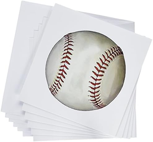 3dRose Beyzbol-Tebrik Kartları, 6 x 6 inç, 6'lı set (gc_1306_1)